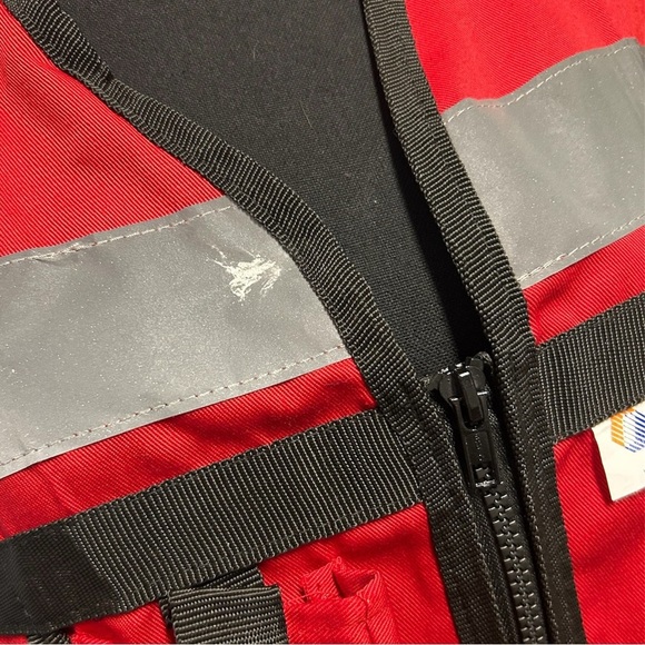 Red Reflective Utility Safety Vest, EUC - Picture 5 of 5